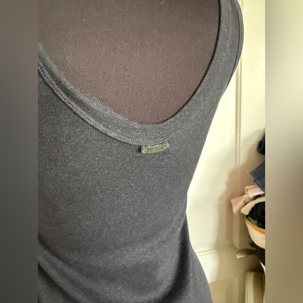 Brunello Cucinelli Ribbed Tank Top M Italian Luxury Stretch Cotton Basic - Picture 6 of 10